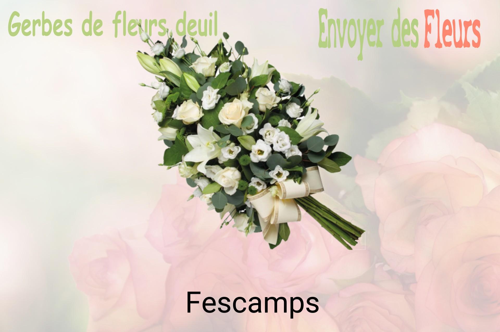 Gerbe de fleurs de deuil livrée à Fescamps